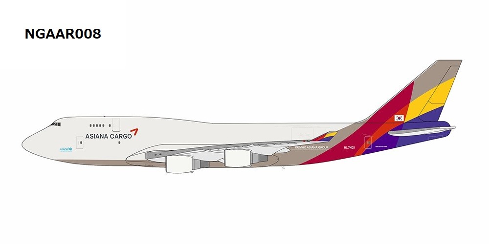 NGAAR008 NG Lite MODELS Asiana Cargo / アシアナカーゴ B747-400BDSF HL7421 1:400 完売しました。