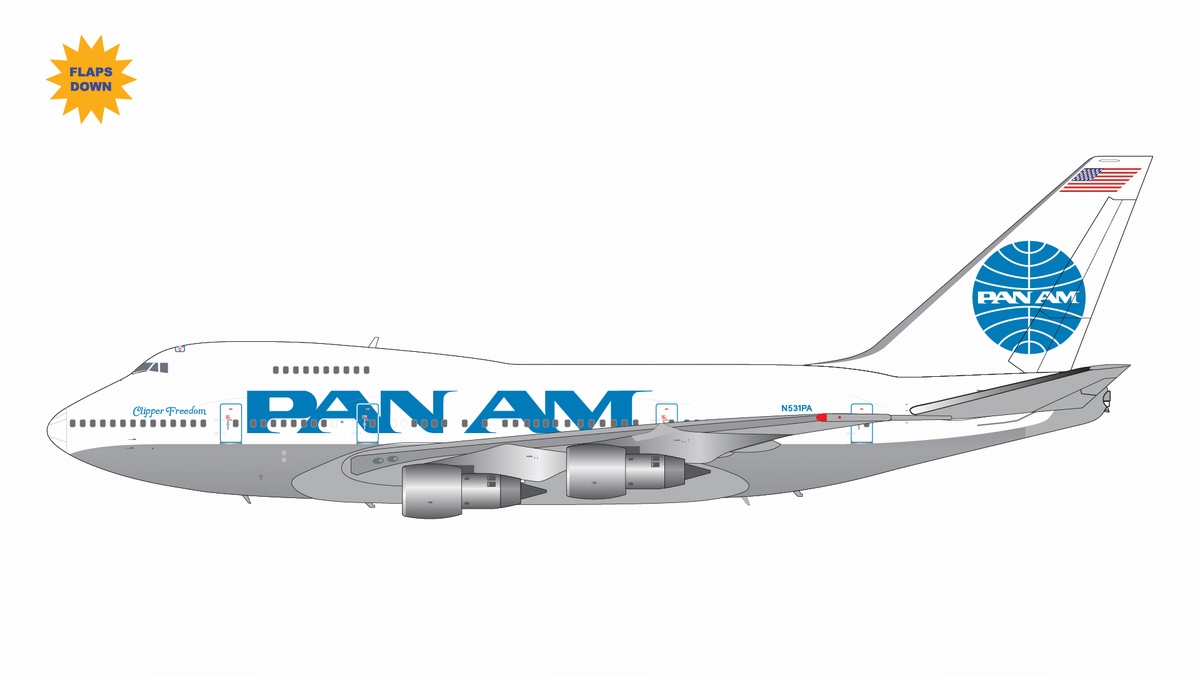 G2PAA1164F GEMINI 200 Pan American Airways / パンアメリカン航空 B747SP N531PA billboard titles; flaps down 1:200 お取り寄せ