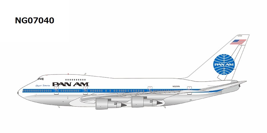NG07040 NG MODELS Pan American Airways / パンアメリカン航空 named "Clipper America" B747SP N529PA 1:400 お取り寄せ