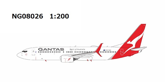 NG08026 NG MODELS Qantas Airways / カンタス航空 with scimitar winglets; new colors B737-800w VH-VZU 1:200 完売しました。
