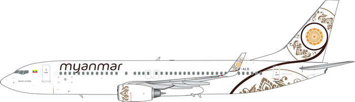 11589 Phoenix Myanmar National Airlines / ミャンマー・ナショナル航空 B737-800 XY-ALG 1:400 お取り寄せ