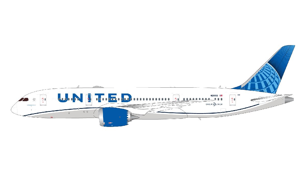 G2UAL1393 GEMINI 200 United Airlines / ユナイテッド航空 B787-8 N26902 current livery 1:200 お取り寄せ