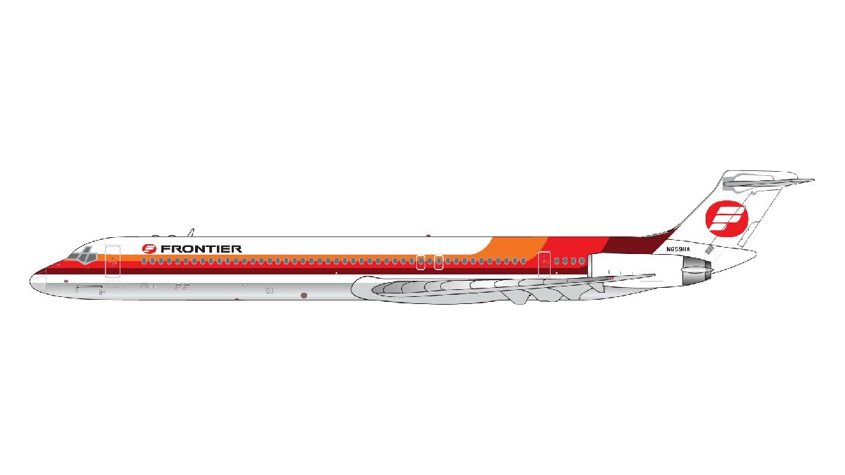 GJFFT1168 GEMINI JETS Frontier Airlines / フロンティア航空 Saul Bass orange-and-red livery MD-80 N859HA 1:400