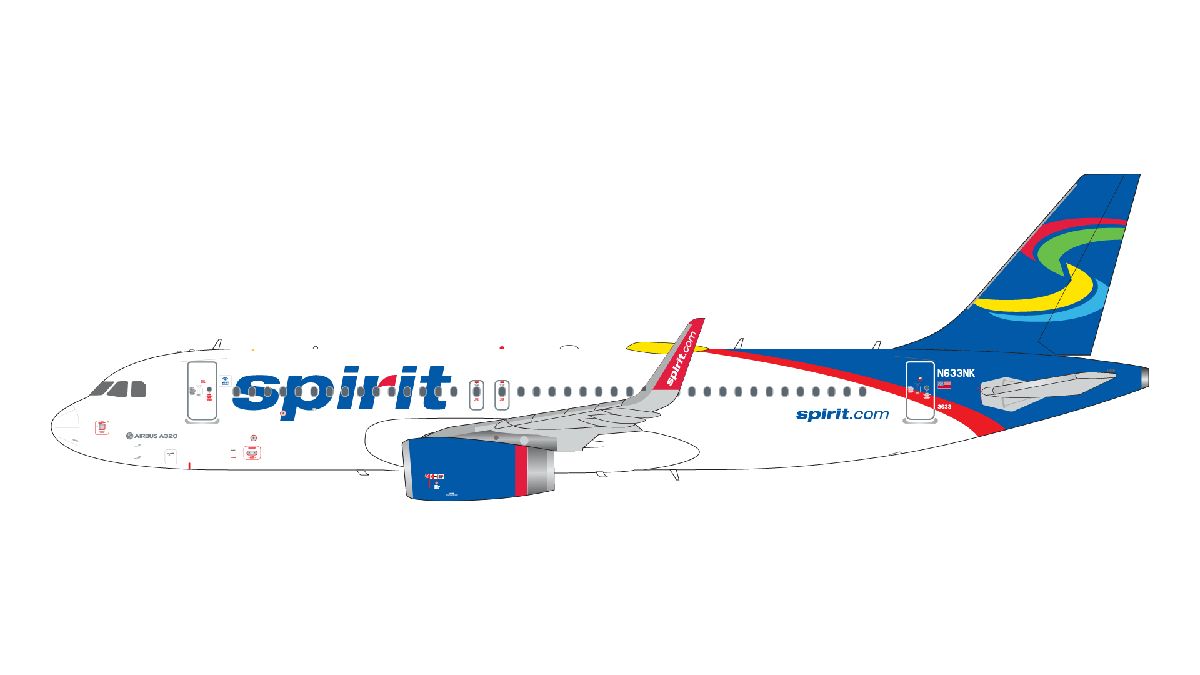 G2NKS1338 GEMINI 200 Spirit / スピリット航空/スピリッツ航空 A320-200 N633NK blue-and-white “Skittles” livery 1:200 完売しました。