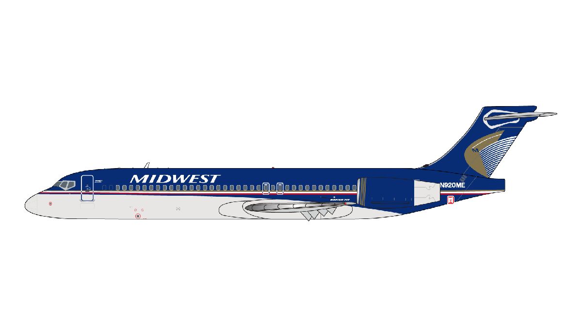 GJMEP1488 GEMINI JETS Midwest Airlines / ミッドウエスト航空 B717-200 N920ME 1:400