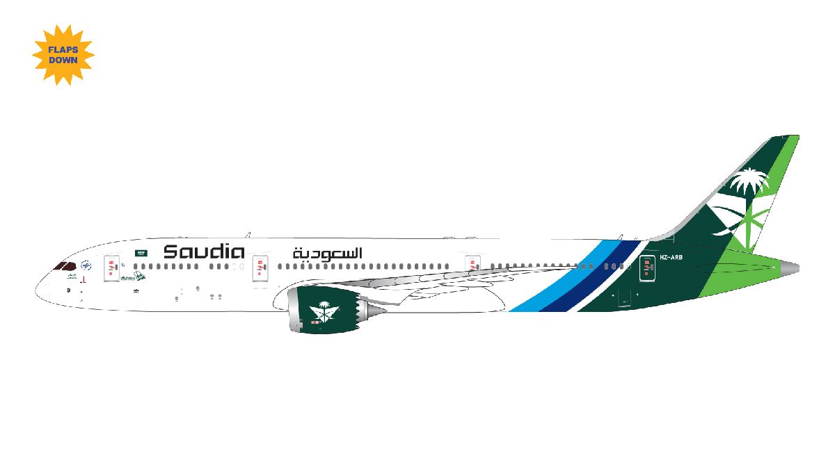 GJSVA2310F GEMINI JETS SAUDIA/Saudi Arabian Airlines / サウジアラビア航空/サウディア National Day B787-9 Flaps Down HZ-ARB 1:400
