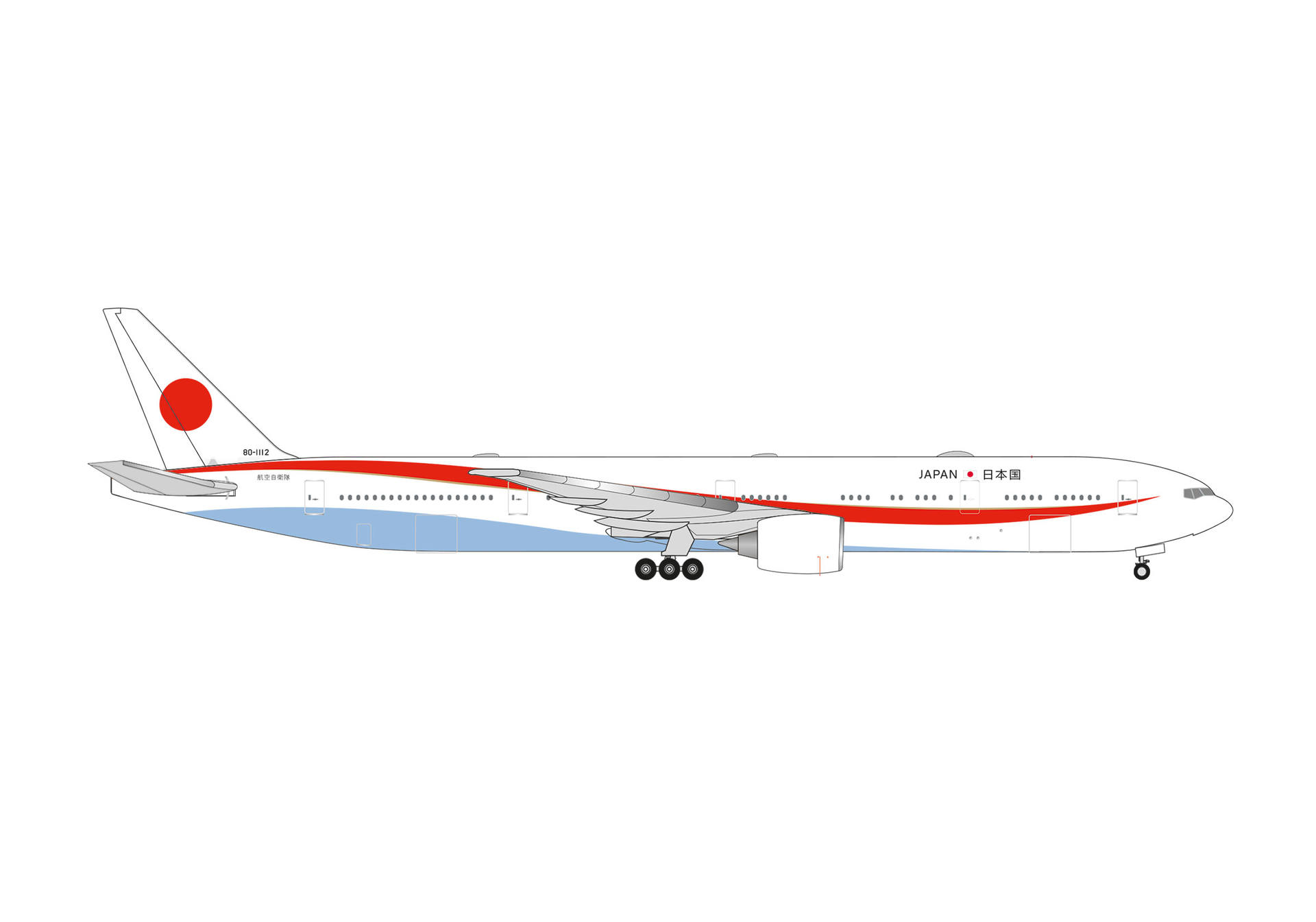 532778-001 Herpa JASDF / 日本国政府専用機 B777-300ER 80-1112 1:500 お取り寄せ