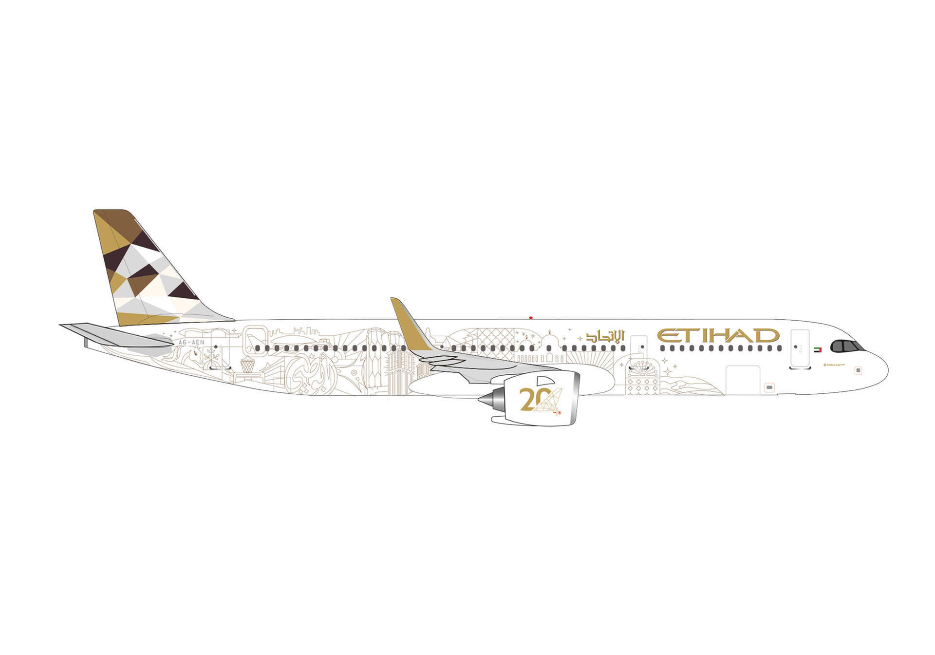 538473 Herpa Etihad Airways / エティハド航空 A321neo A6-AEN 20周年記念 1:500 完売しました。