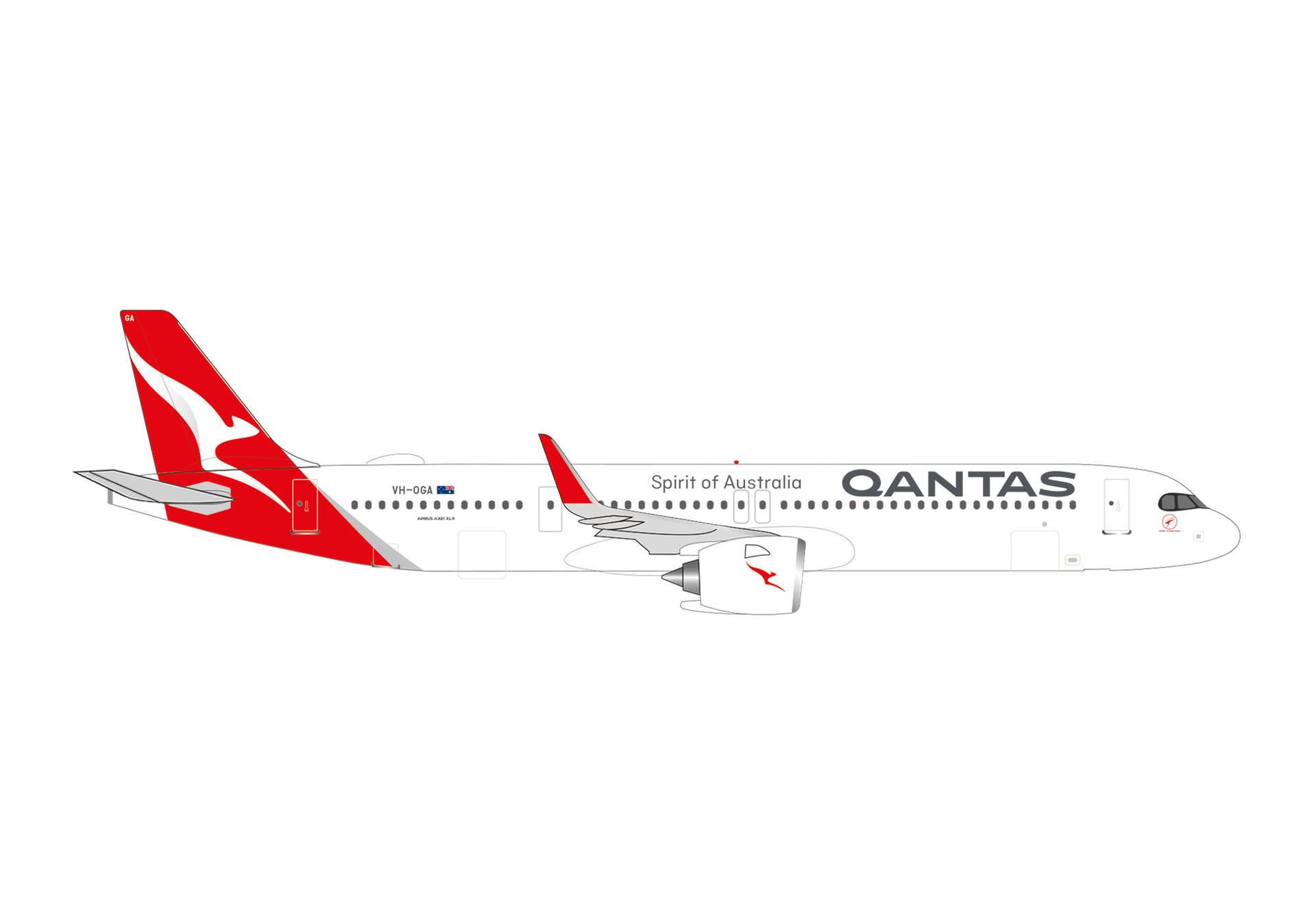 538497 Herpa Qantas Airways / カンタス航空 A321XLR VH-OGA Great Ocean Road 1:500 お取り寄せ