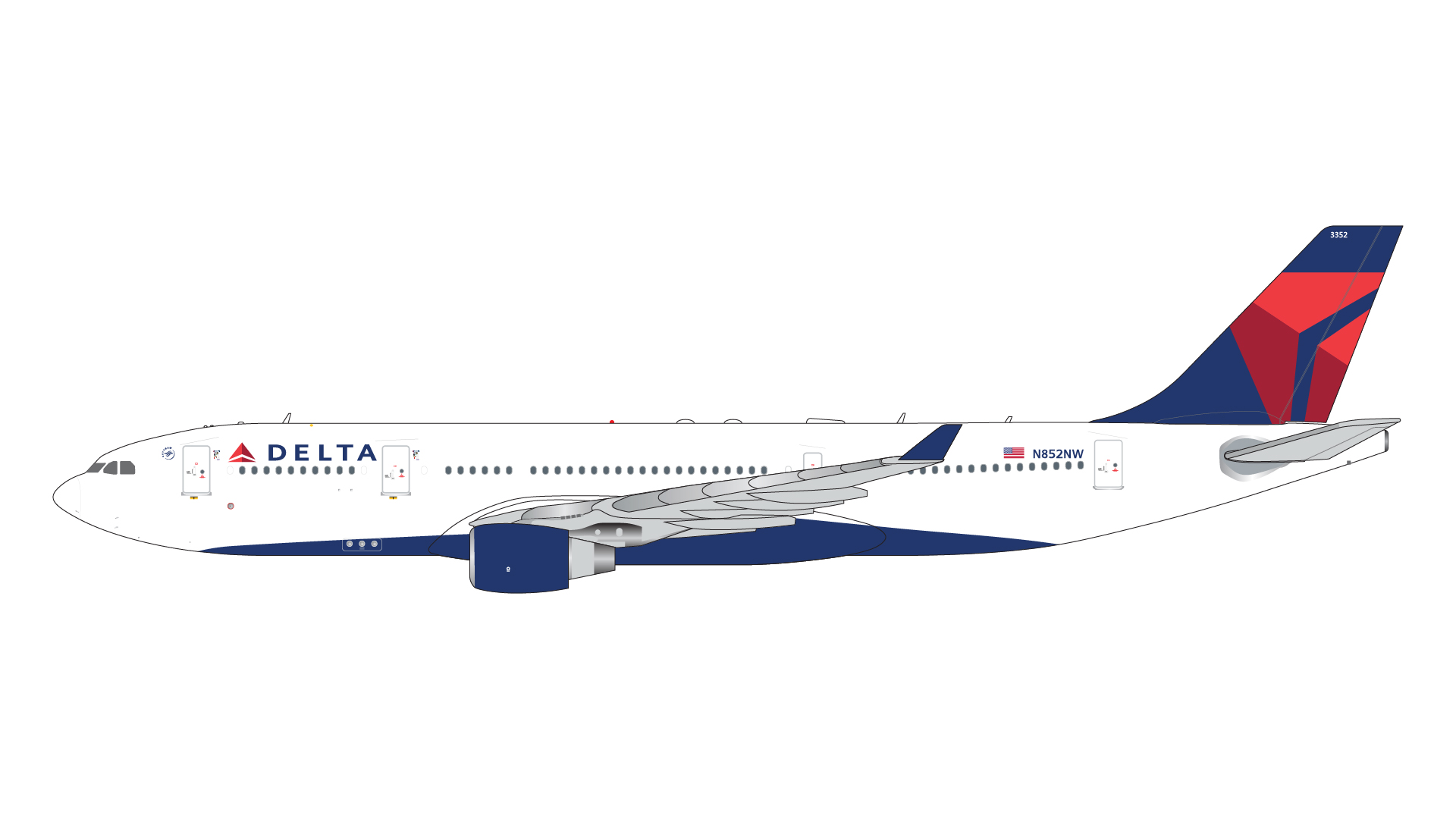 GJDAL2105 GEMINI JETS Delta Air Lines / デルタ航空 A330-200 N852NW 1:400