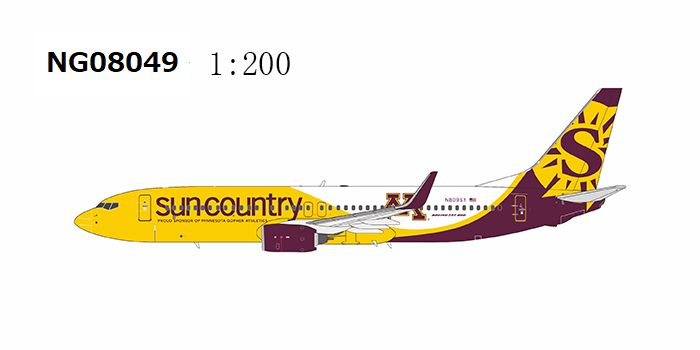 NG08049 NG MODELS Sun Country Airlines / サンカントリー New Golden Gophers livery B737-800/w N809SY 1:200 完売しました。