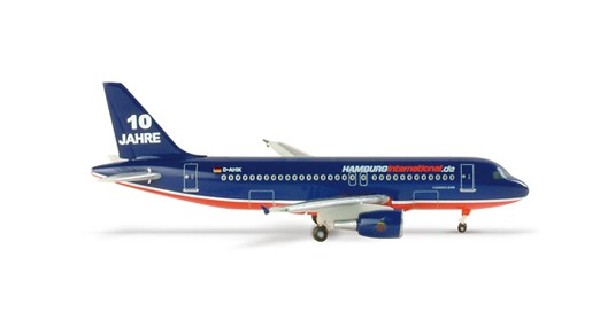 502276 Herpa Hamburg International / ハンブルグ・インターナショナル航空 10周年特別塗装 A319 D-AHIK 1:500 メーカー完売