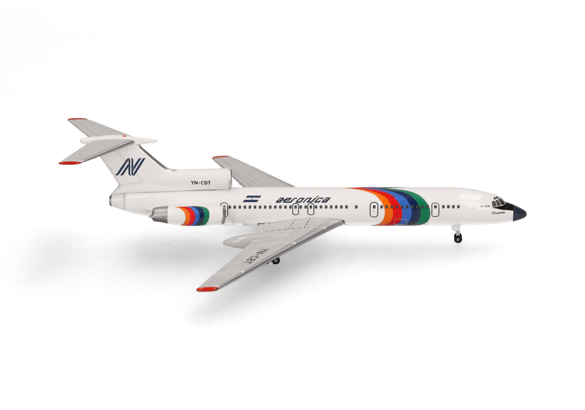 538138 Herpa CLUB MODELS Aeronica / アエロニカ Momotombo Tu-154 YN-CBT プラスチック製スタンド付 1:500 メーカー完売