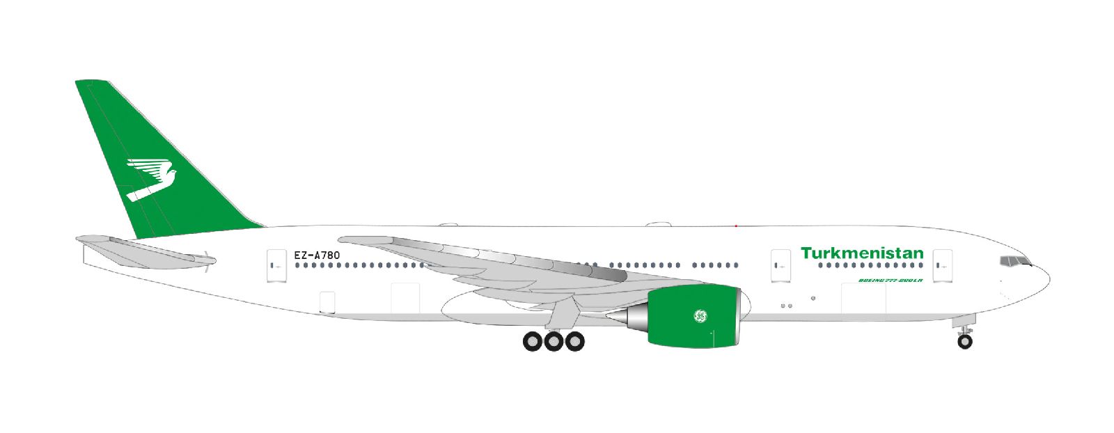 538558 Herpa Turkmenistan Airlines / トルクメニスタン航空 B777-200LR EZ-A780 1:500 完売しました。