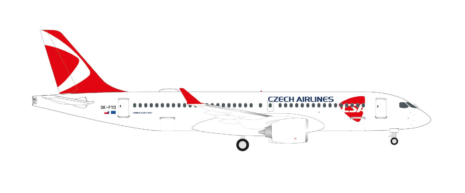 538640 Herpa CSA Czechoslovak Airlines / チェコ航空 A220-300 OK-FYD 1:500 お取り寄せ