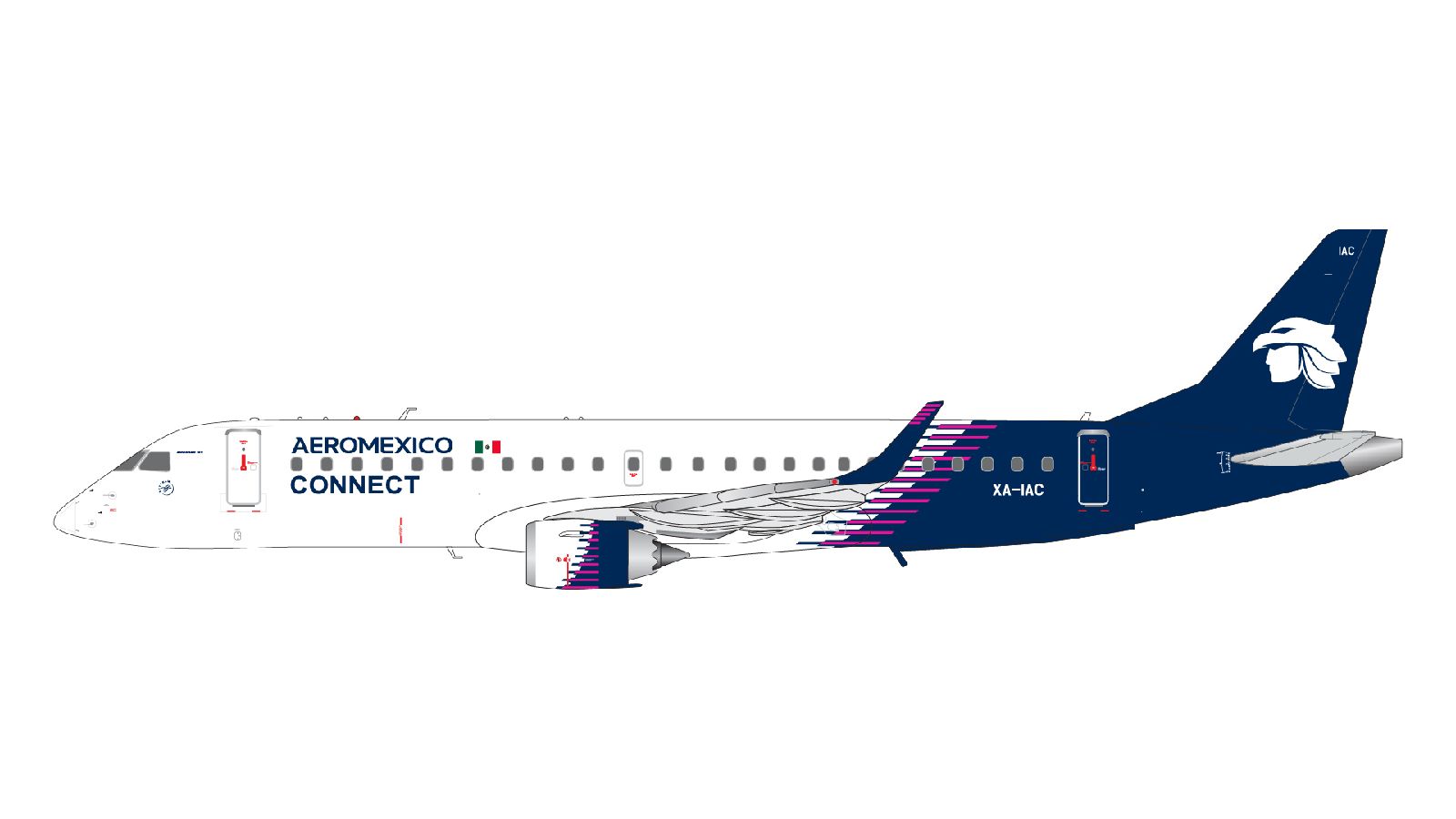 G2AMX1386 GEMINI 200 Aeromexico Connect / アエロメヒコ・コネクト E190LR XA-IAC new livery スタンド付 1:200 お取り寄せ