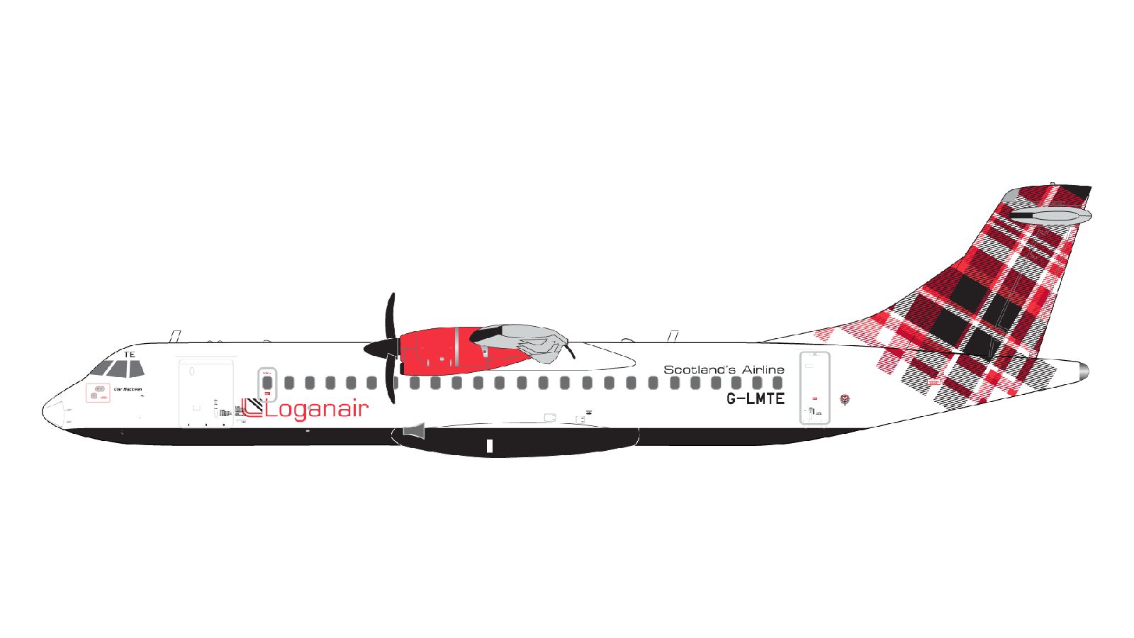 G2LOG1374 GEMINI 200 Loganair / ローガンエアー ATR 72-600 G-LMTE red livery スタンド付 1:200 お取り寄せ