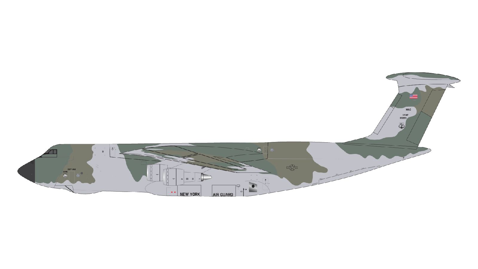 GMUSA126 GEMINI MACS U.S. Air Force / アメリカ空軍 C-5A  68-0226 New York ANG; camo livery 1:400 お取り寄せ