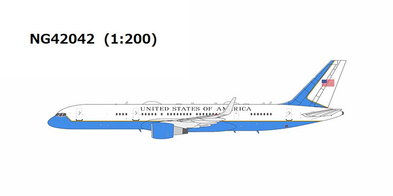 NG42042 NG MODELS U.S. Air Force / アメリカ空軍 equipped with PW2040 engines C-32A (757-200) 19-0018 1:200 完売しました。