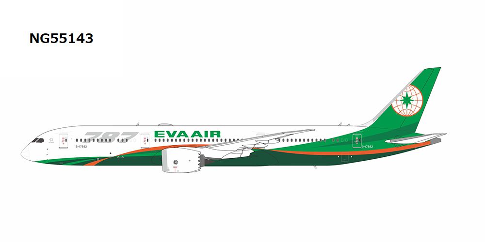 NG55143 NG MODELS EVA AIR / エバー航空/エヴァエア/長栄航空 B787-9 B-17882 1:400 完売しました。