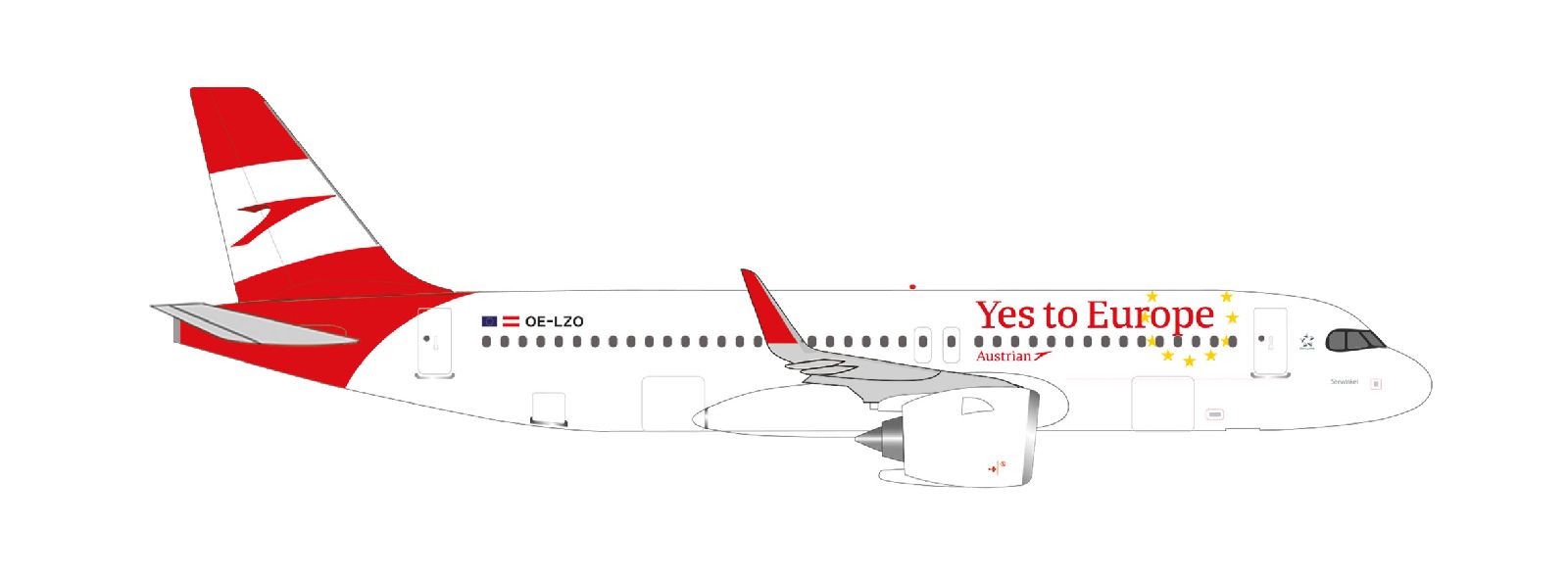 538145 Herpa Austrian Airlines / オーストリア航空 A320neo OE-LZO Yes to Europe Seewinkel 1:500 お取り寄せ
