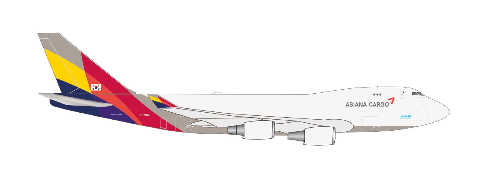 538848 Herpa Asiana Cargo / アシアナカーゴ B747-400F HL7616 1:500 メーカー完売