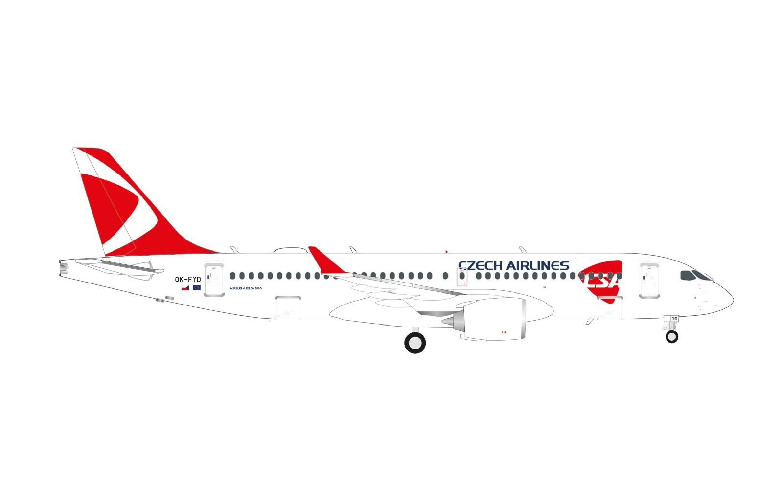 562843 Herpa CSA Czechoslovak Airlines / チェコ航空 A220-300 OK-FYD 1:400