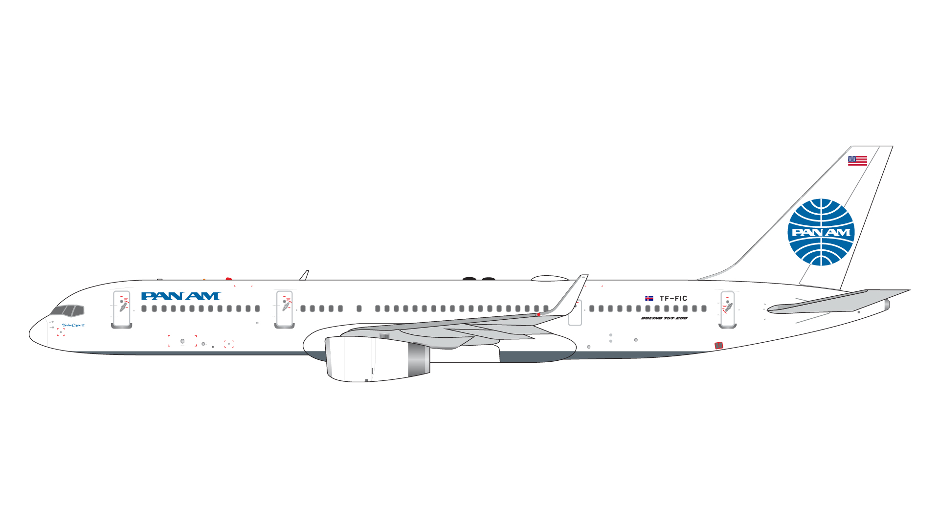 GJPAA2380 GEMINI JETS Pan American Airways / パンアメリカン航空 "Yankee Clipper II" B757-200W TF-FIC 1:400