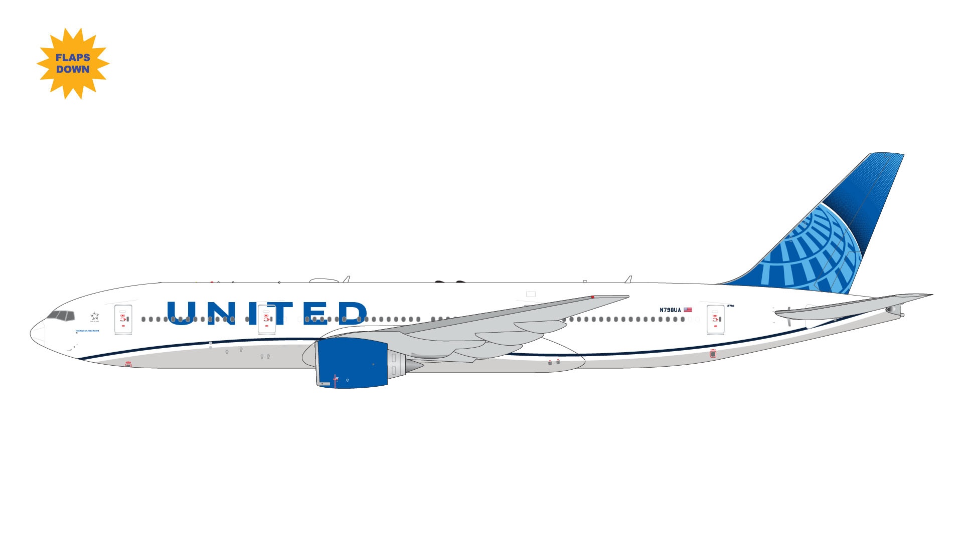 GJUAL2230F GEMINI JETS United Airlines / ユナイテッド航空  B777-200ER flaps down N798UA 1:400 メーカー完売