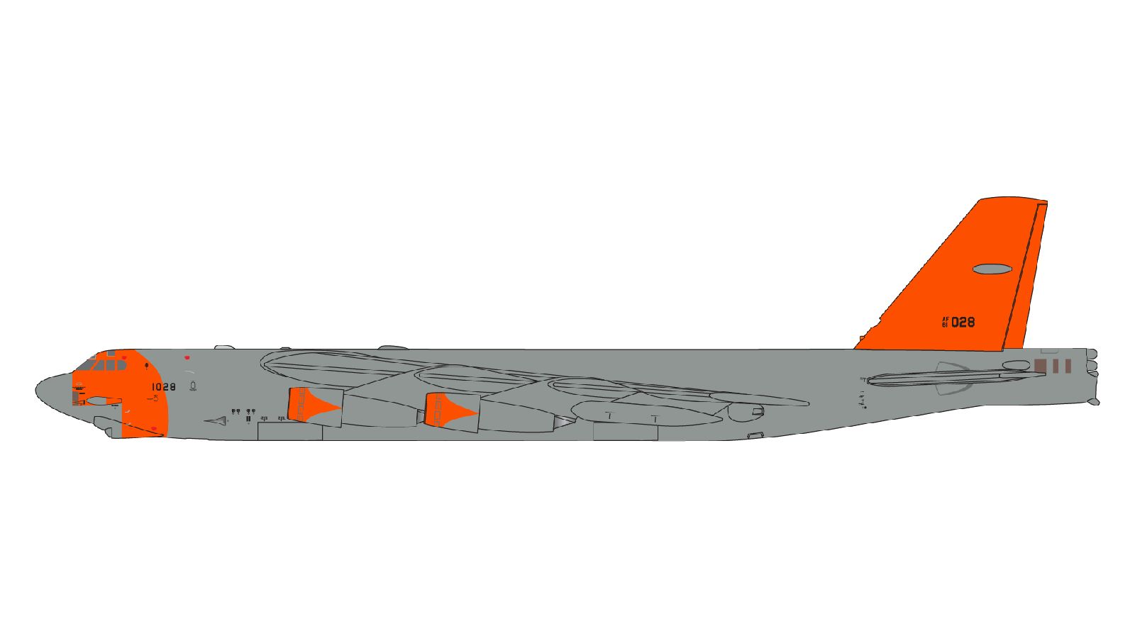 GMUSA149 GEMINI MACS U.S. Air Force / アメリカ空軍 B-52H 61-0028 "Wolfpack" retro orange livery 1:400