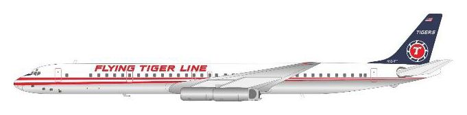 863FT1125P IN Flight200 Flying Tiger Line / フライング・タイガー・ライン Polished DC-8-63 N624FT スタンド付き 1:200 メーカー完売