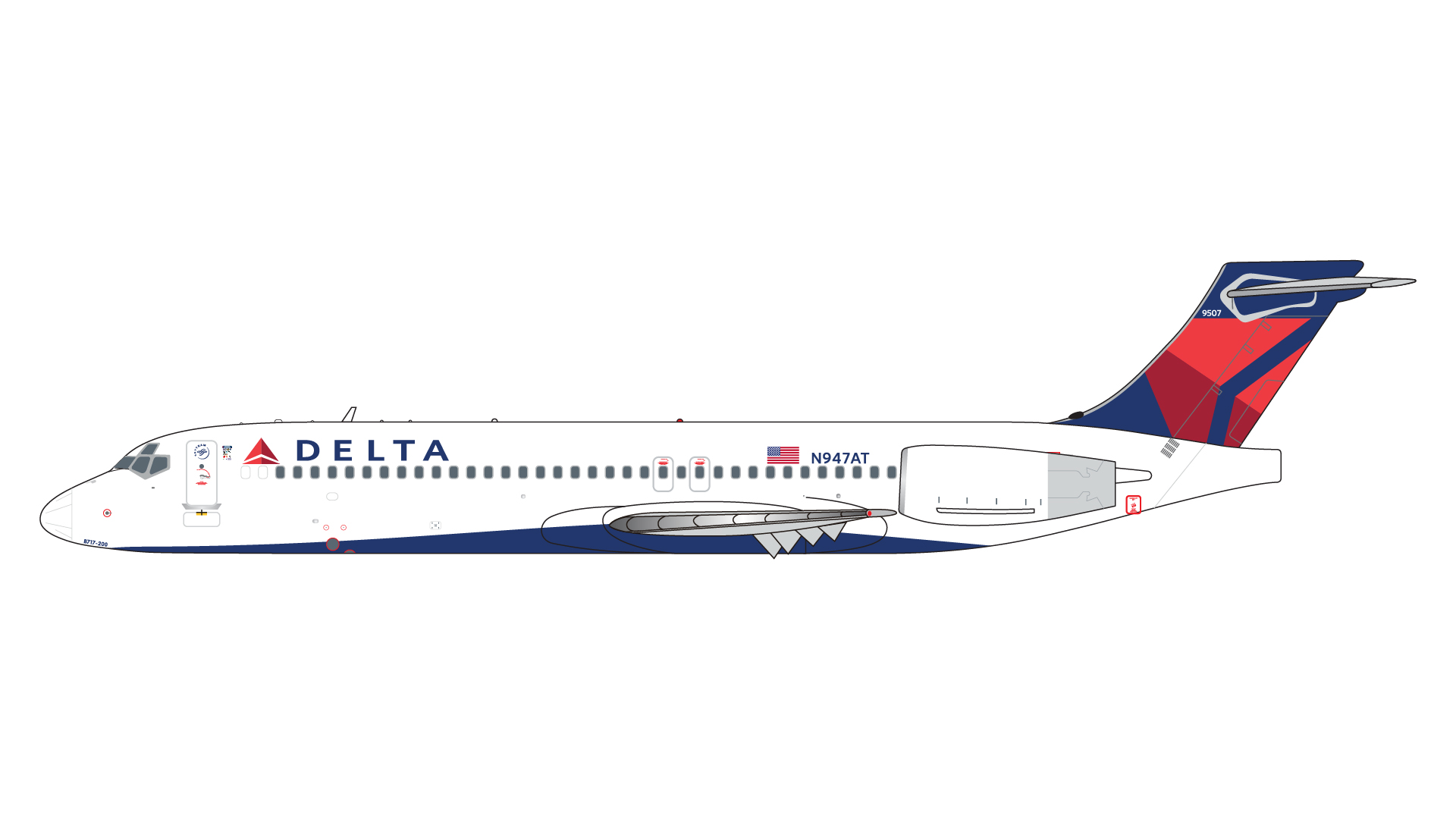 GJDAL2361 GEMINI JETS Delta Air Lines / デルタ航空 B717-200 N947AT 1:400 メーカー完売