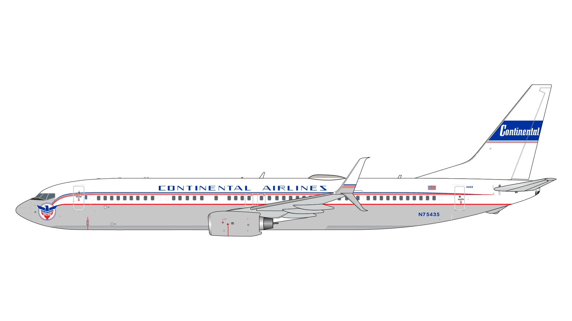 GJUAL2343 GEMINI JETS United Airlines / ユナイテッド航空 "Continental" retro livery B737-900ER N75435 1:400