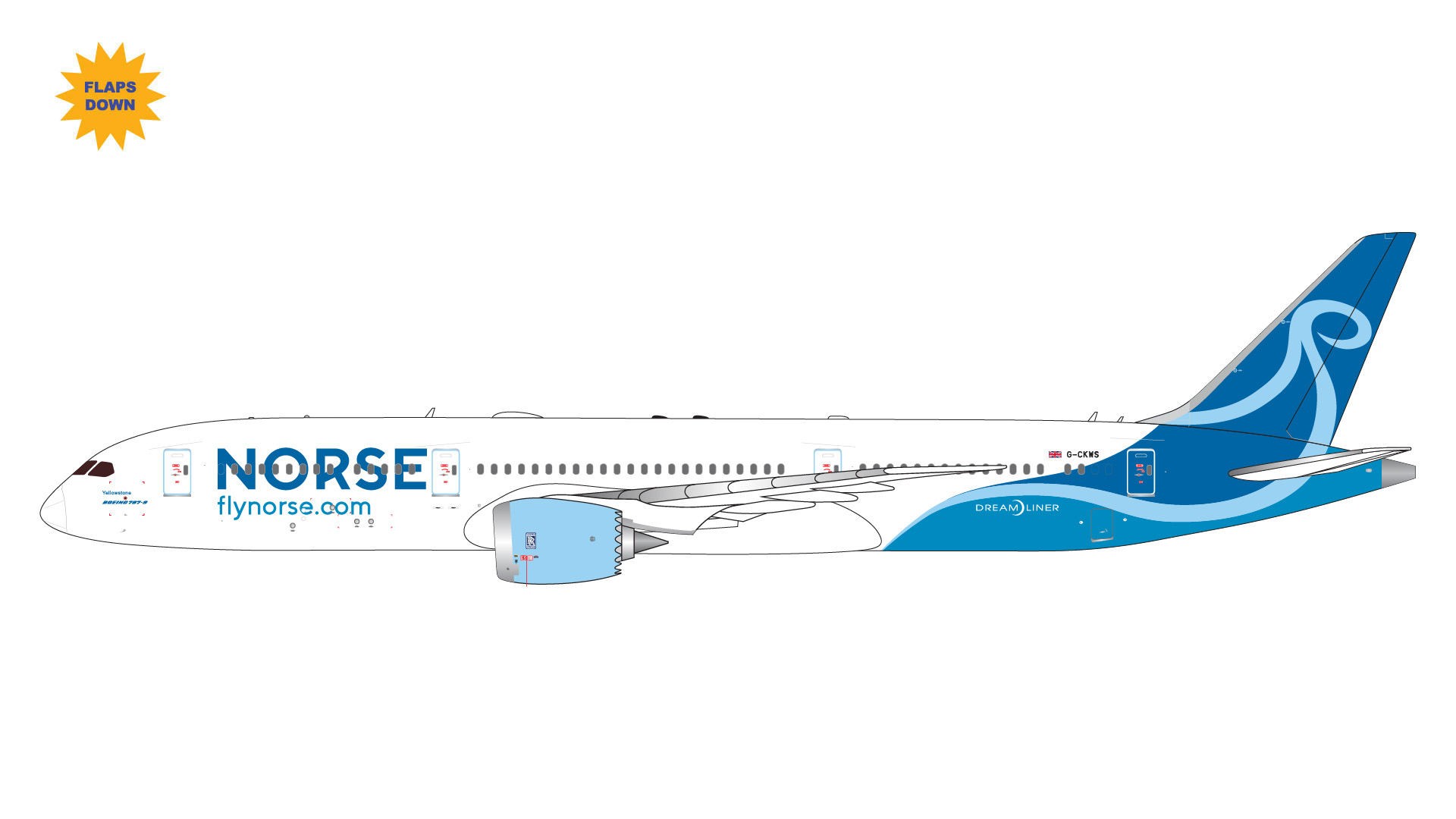 GJUBT2373F GEMINI JETS Norse Atlantic Airways / ノルス・アトランティック・エアウェイズ  B787-9 flaps down G-CKWS 1:400