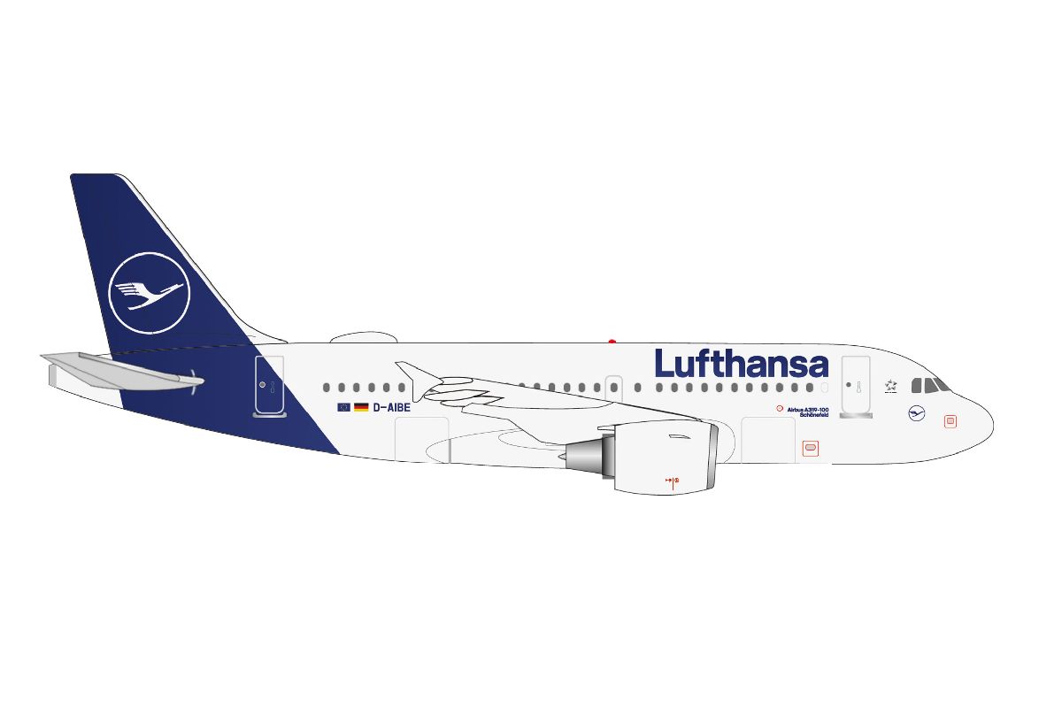 538749 Herpa Lufthansa / ルフトハンザドイツ航空 A319 D-AIBE Schonefeld 1:500 完売しました。