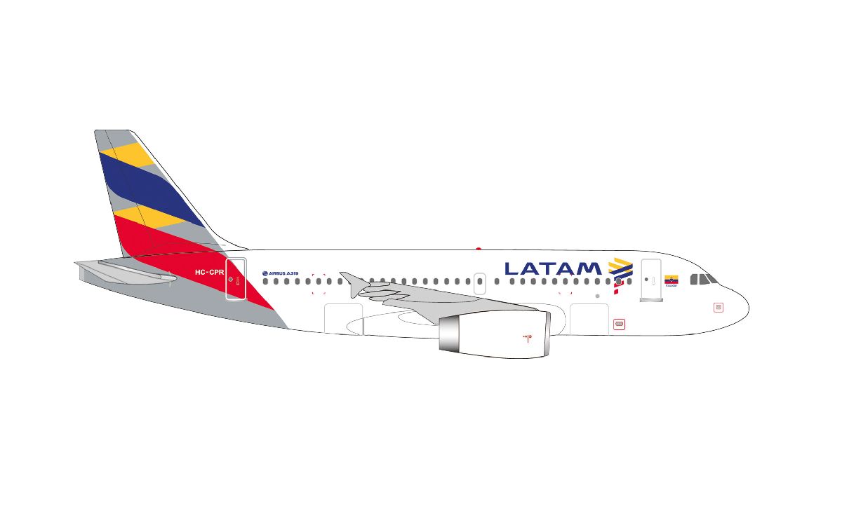 538770 Herpa LATAM Airlines / ラタム航空 A319 HC-CPR エクアドル 1:500 完売しました