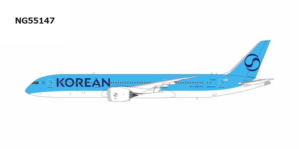 NG55147 NG MODELS Korean Air / 大韓航空 Korean Air's first 787-9 in 2025's livery B787-9 HL8081 1:400 お取り寄せ