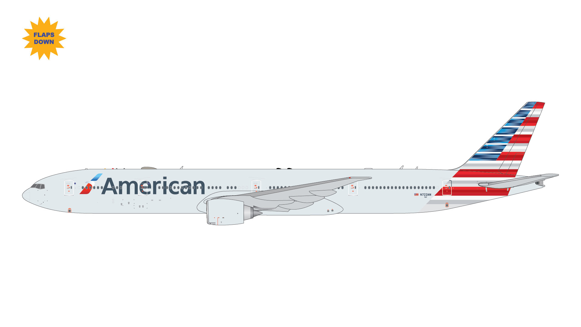 GJAAL2303F GEMINI JETS American Airlines / アメリカン航空  B777-300ER flaps down N722AN 1:400