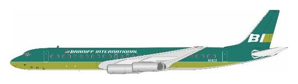 862BN0924 IN Flight200 Braniff International Airways / ブラニフ航空 DC-8-62 N1803 スタンド付き 1:200 メーカー完売