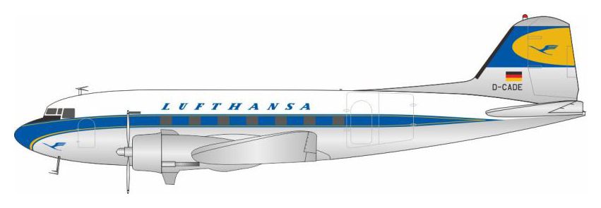 JFDC3002 JFOX Lufthansa / ルフトハンザドイツ航空 DC-3 D-CADE スタンド付 1:200 メーカー完売