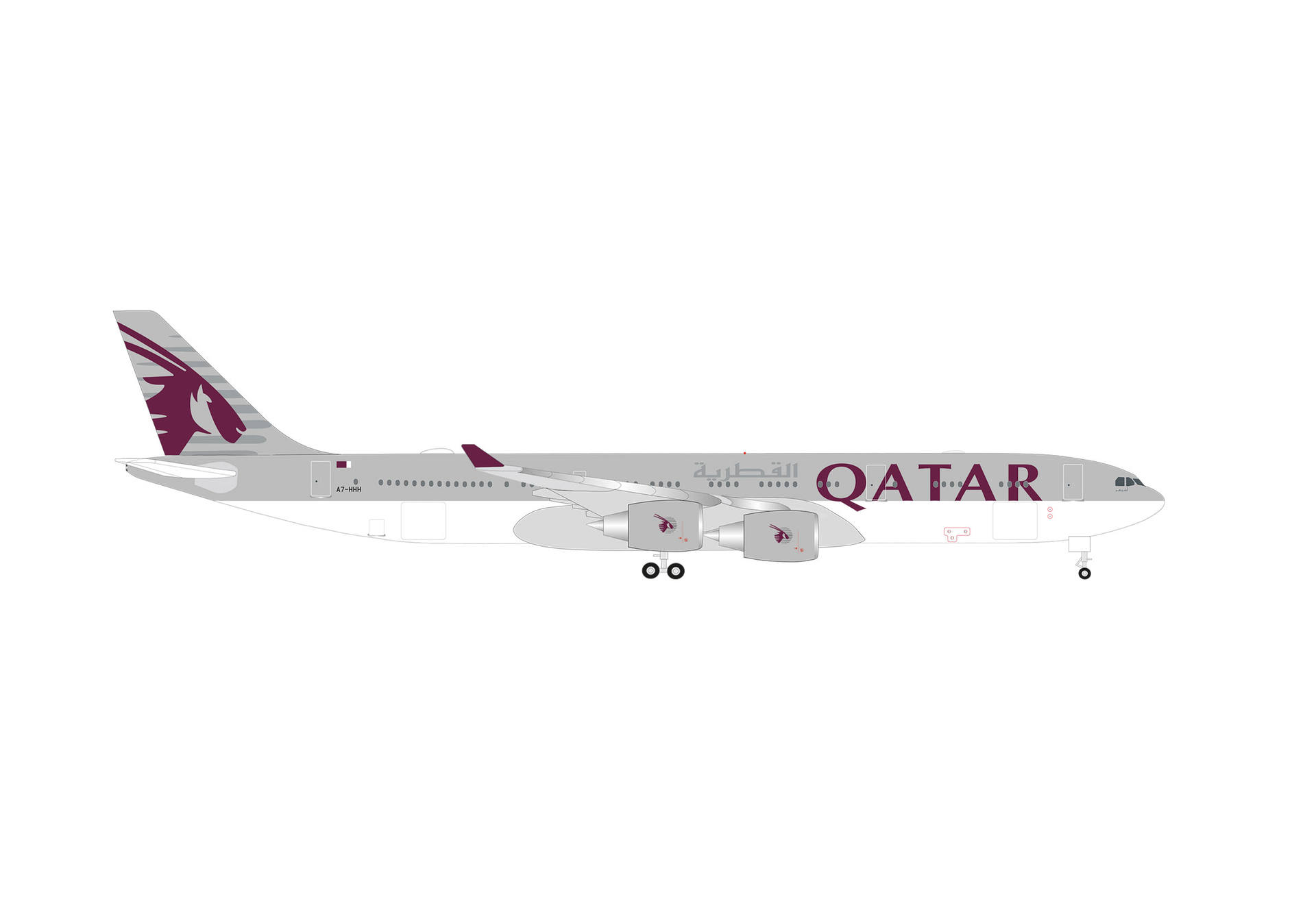 538923 Herpa Qatar Amiri Flight / カタールアミリフライト カタール政府専用機 A340-500 A7-HHH 1:500