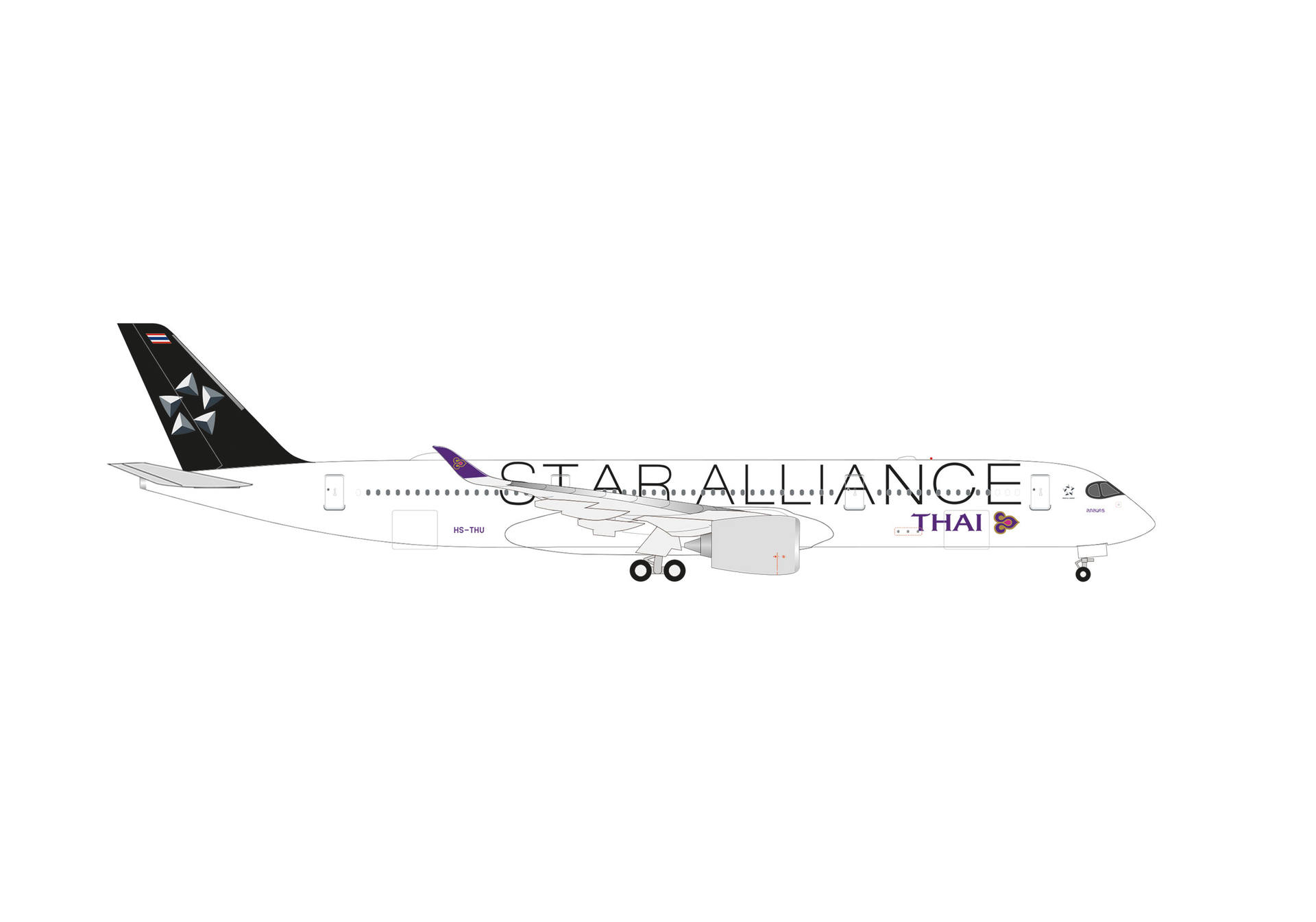 538978 Herpa Thai Airways / タイ国際航空 A350-900 HS-THU "Star Alliance" 1:500 完売しました。