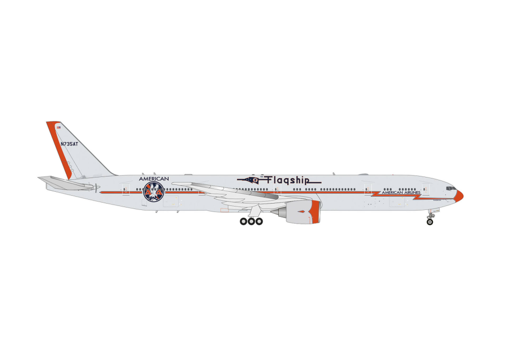 574020 Herpa American Airlines / アメリカン航空 B777-300ER N735AT Flagship Heritage Livery 1:200 予約
