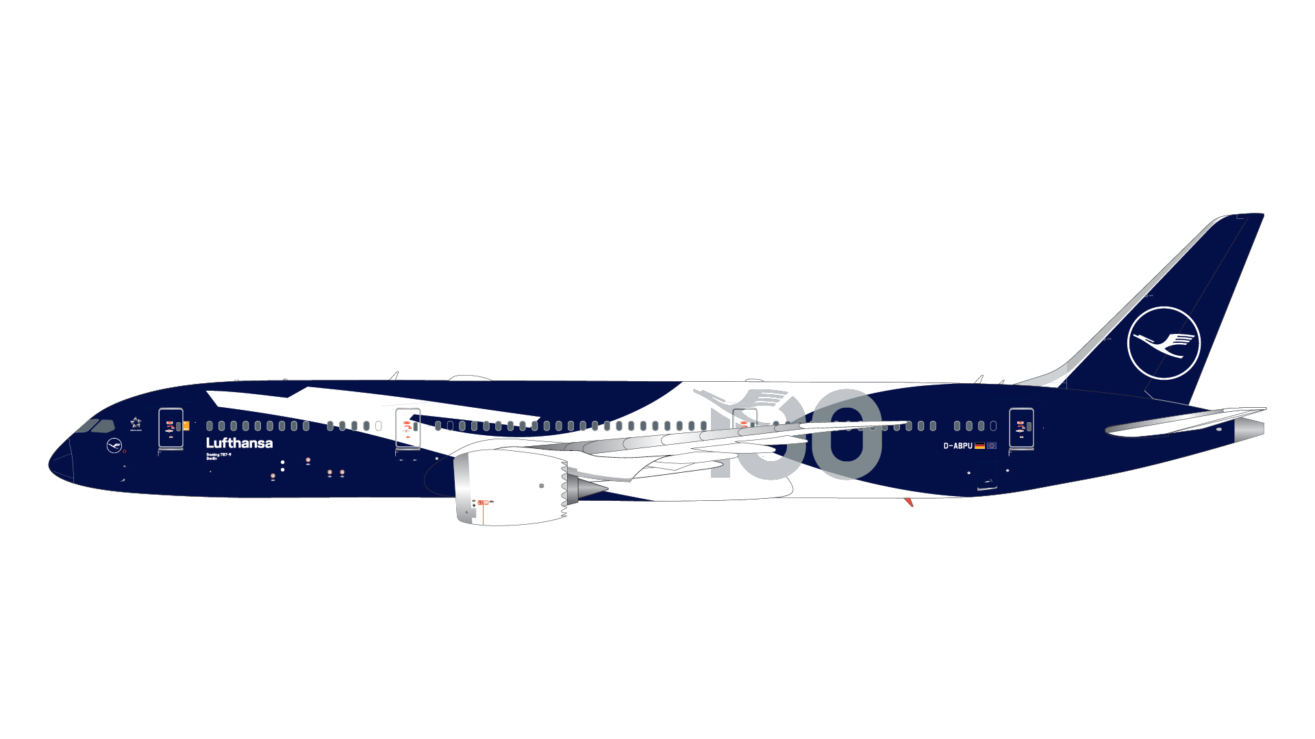 G2DLH1483 GEMINI 200 Lufthansa / ルフトハンザドイツ航空 B787-9 D-ABPU "100" (Centennial livery) スタンド付 1:200 完売しました。