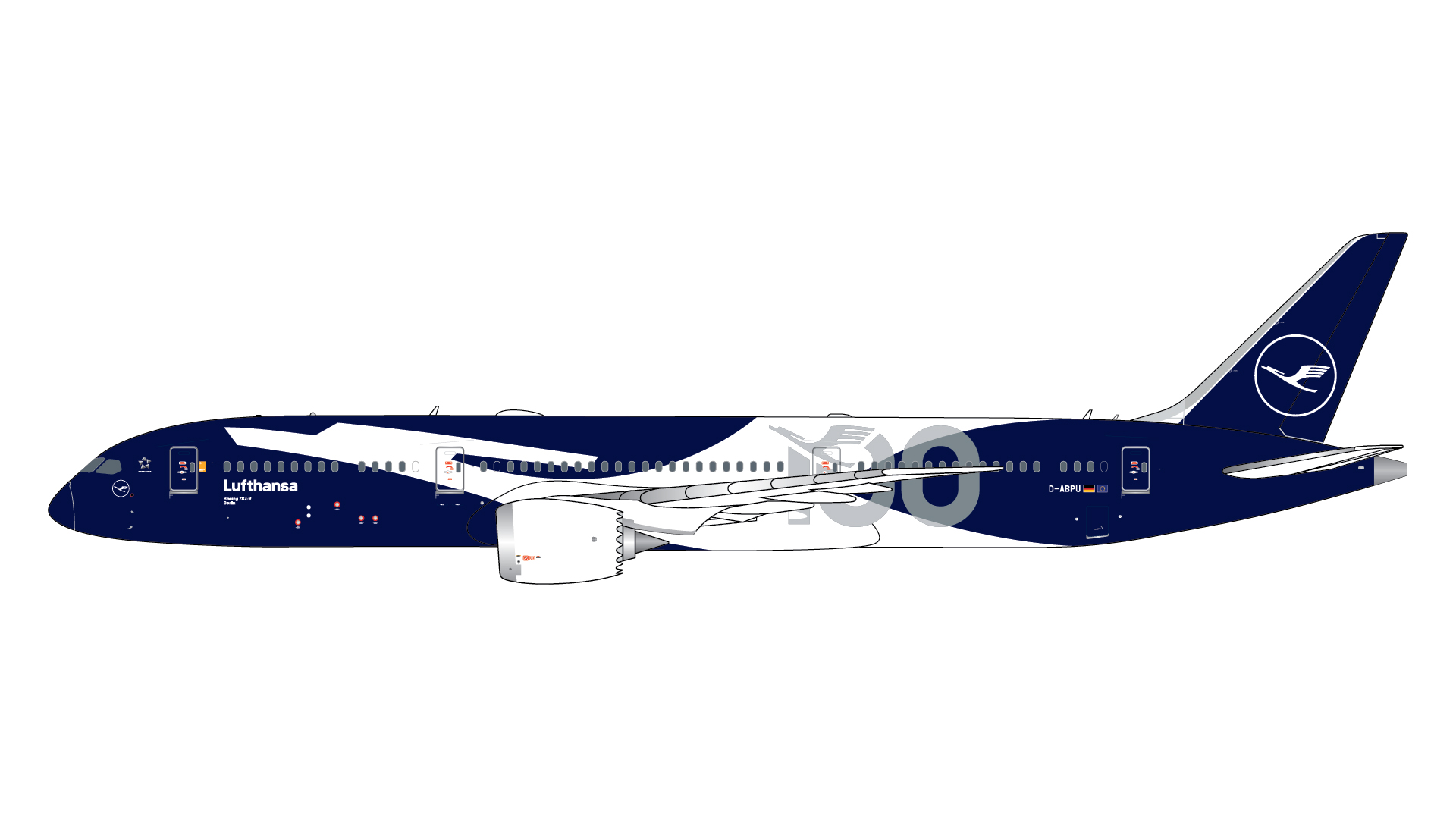 GJDLH2399 GEMINI JETS Lufthansa / ルフトハンザドイツ航空 "100" (Centennial livery) B787-9 D-ABPU 1:400 完売しました。