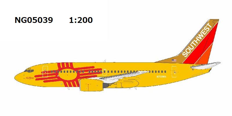 NG05039 NG MODELS Southwest Airlines / サウスウエスト航空 New Mexico One B737-700 N781WN 1:200 お取り寄せ