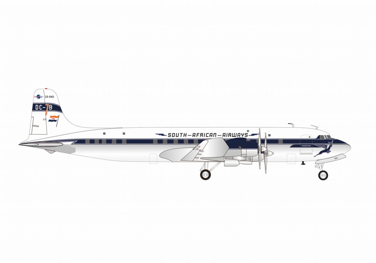 574006 Herpa South African / 南アフリカ航空 DC-7B ZS-DKD "Dromedaris" (サドルタンク付き) 1:200 予約