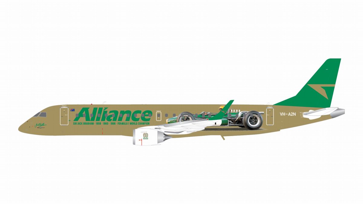 GJUTY2405 GEMINI JETS Alliance Airlines / アライアンス航空 Sir Jack Brabham Formula 1 race car E190 VH-A2N 1:400 お取り寄せ