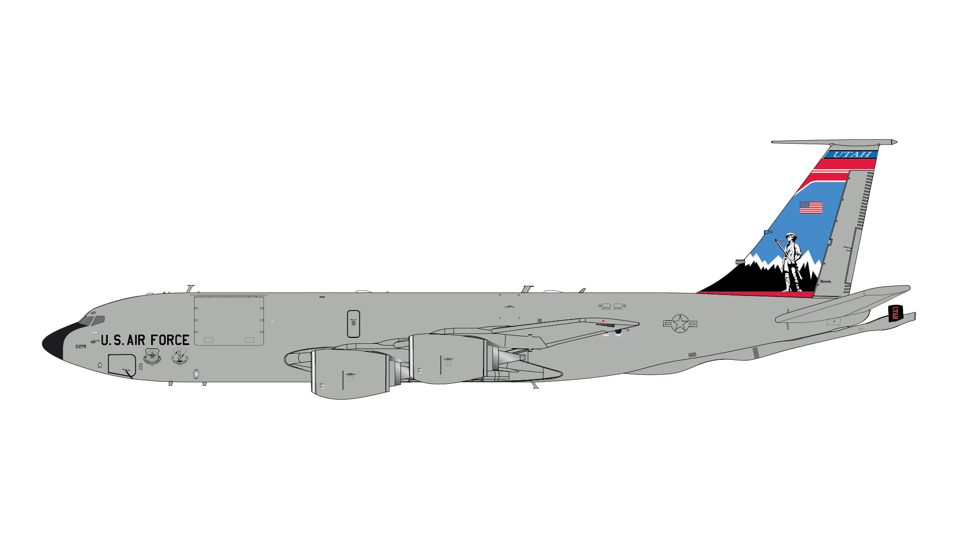 G2AFO1428 GEMINI 200 U.S. Air Force / アメリカ空軍 KC-135R 61-0275 Utah Air National Guard スタンド付 1:200