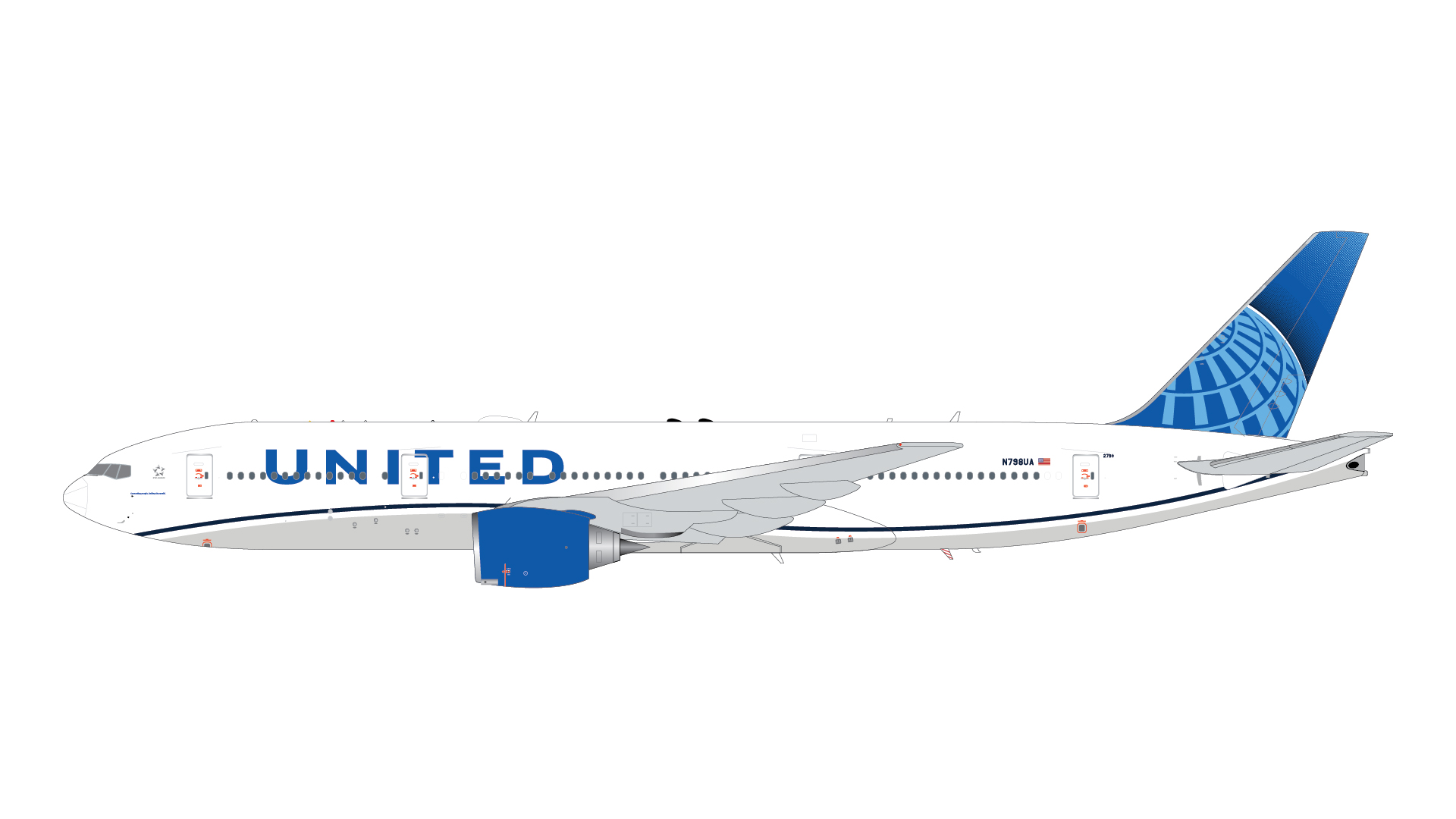 G2UAL1260 GEMINI 200 United Airlines / ユナイテッド航空 B777-200ER N798UA  スタンド付 1:200 お取り寄せ